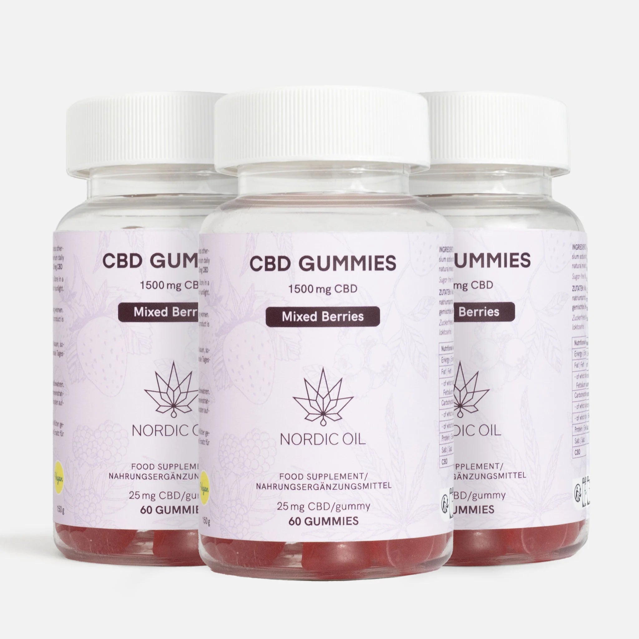 Nordic Oil 3er-Pack: CBD Fruchtgummis (1500mg) Beeren