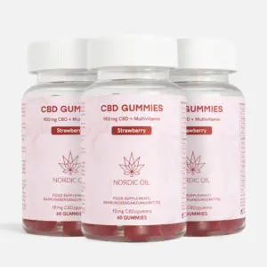 Nordic Oil 3er-Pack: CBD Fruchtgummis (900mg) Erdbeere