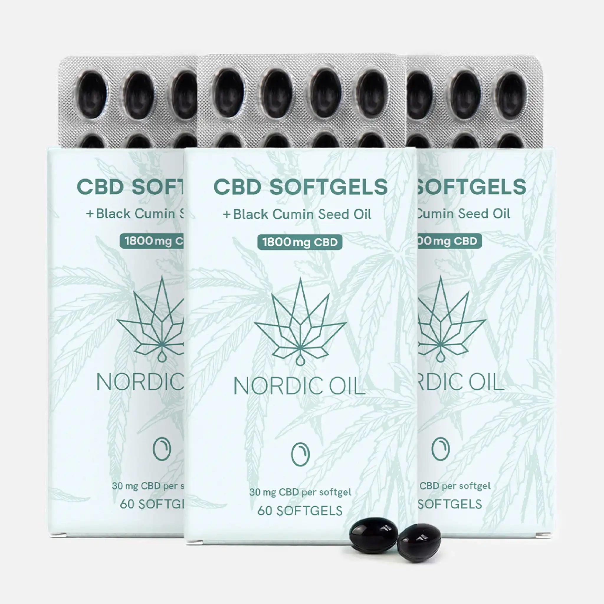 Nordic Oil 3er-Pack: CBD Kapseln (1800mg)