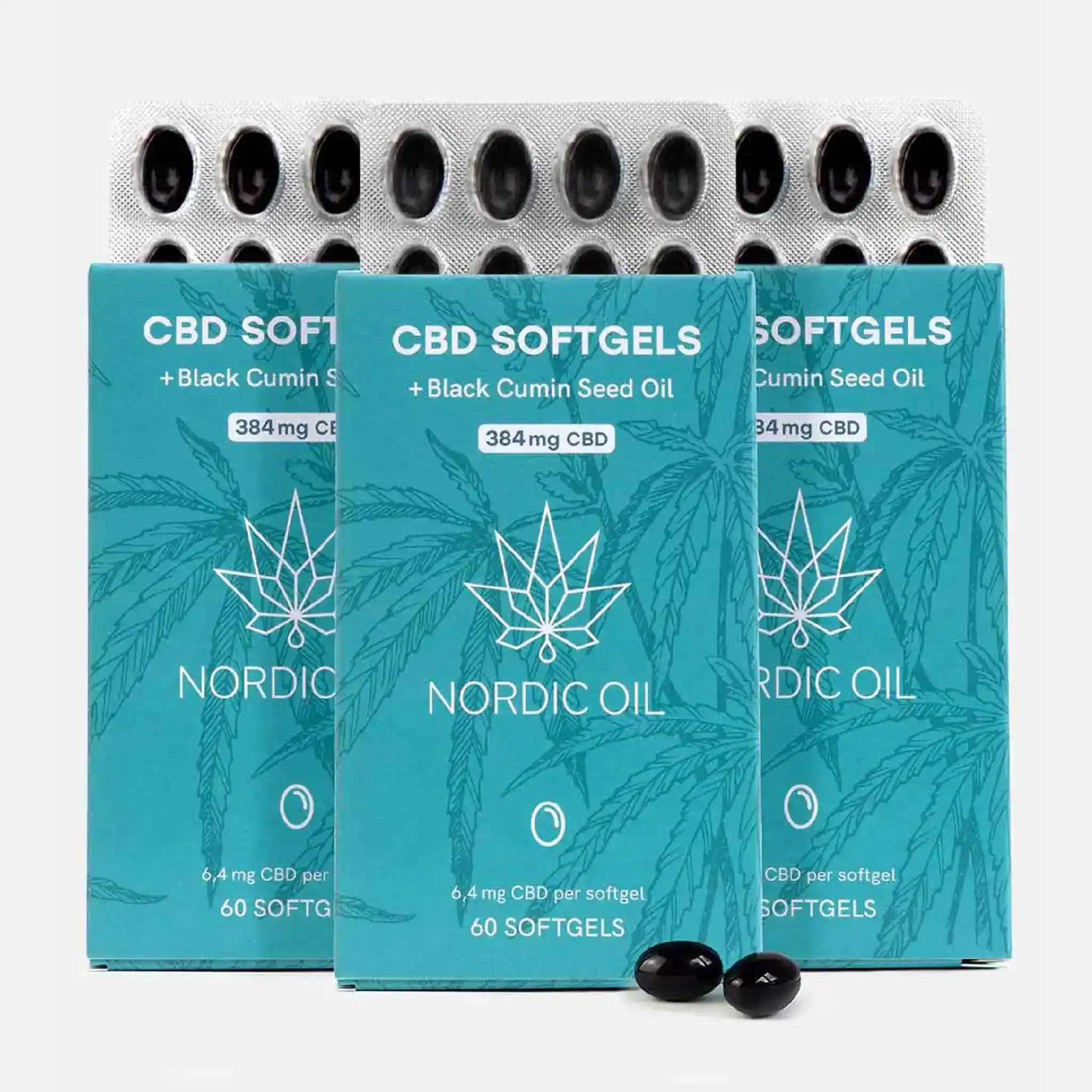 Nordic Oil 3er-Pack: CBD Kapseln (384mg)
