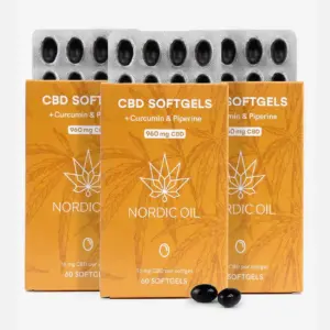 Nordic Oil 3er-Pack: CBD Kapseln (960mg) mit Curcumin