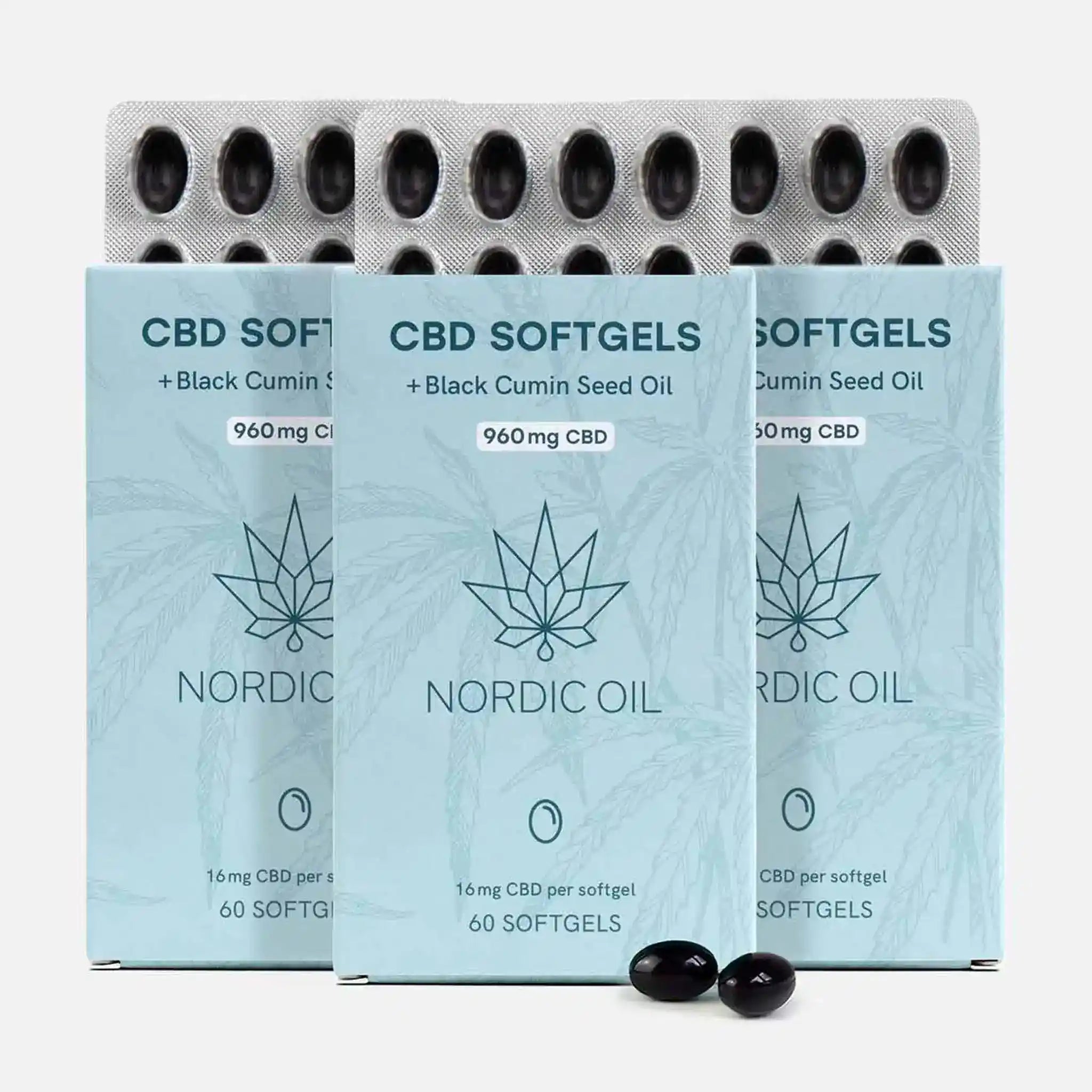 Nordic Oil 3er-Pack: CBD Kapseln (960mg)