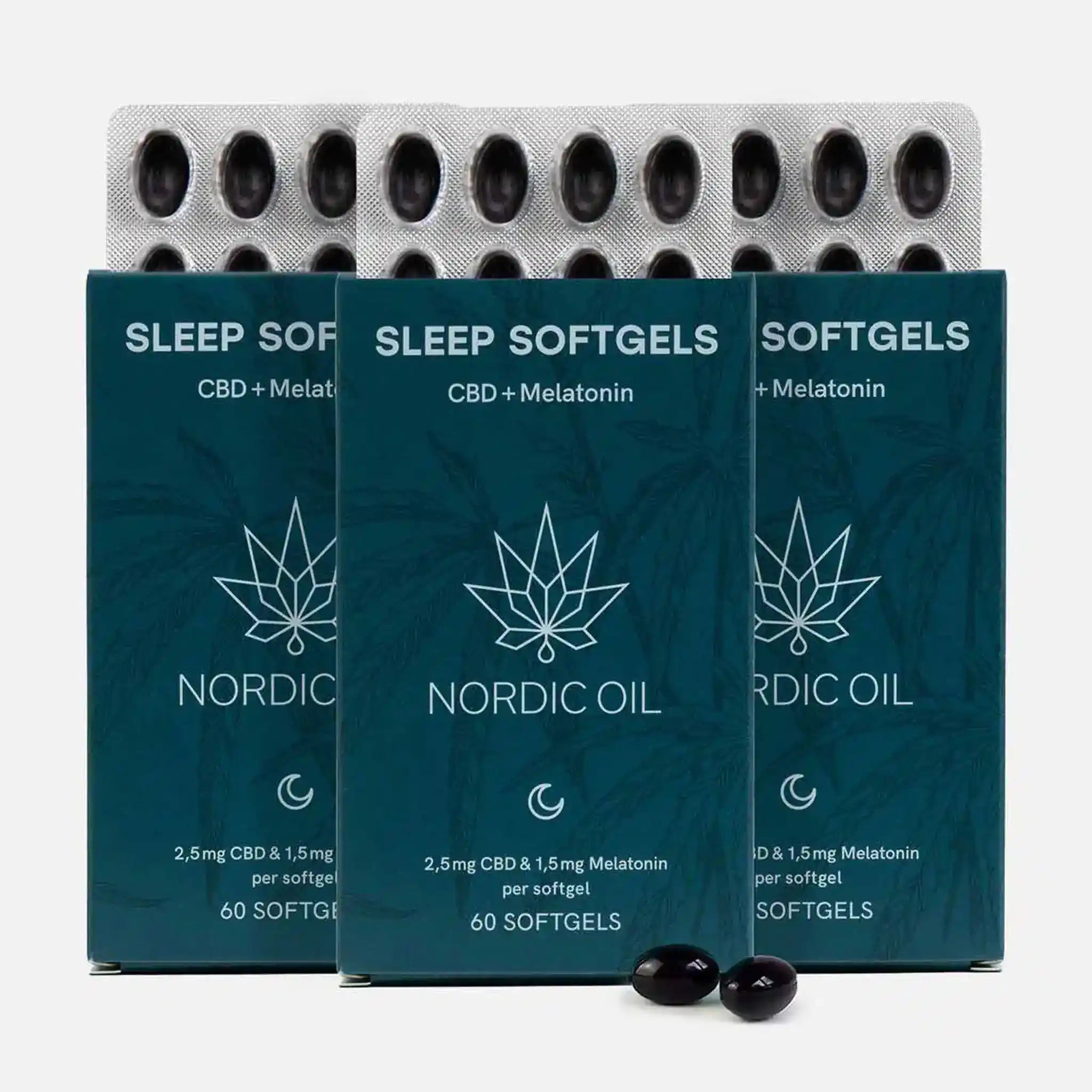 Nordic Oil 3er-Pack: CBD Kapseln mit Melatonin