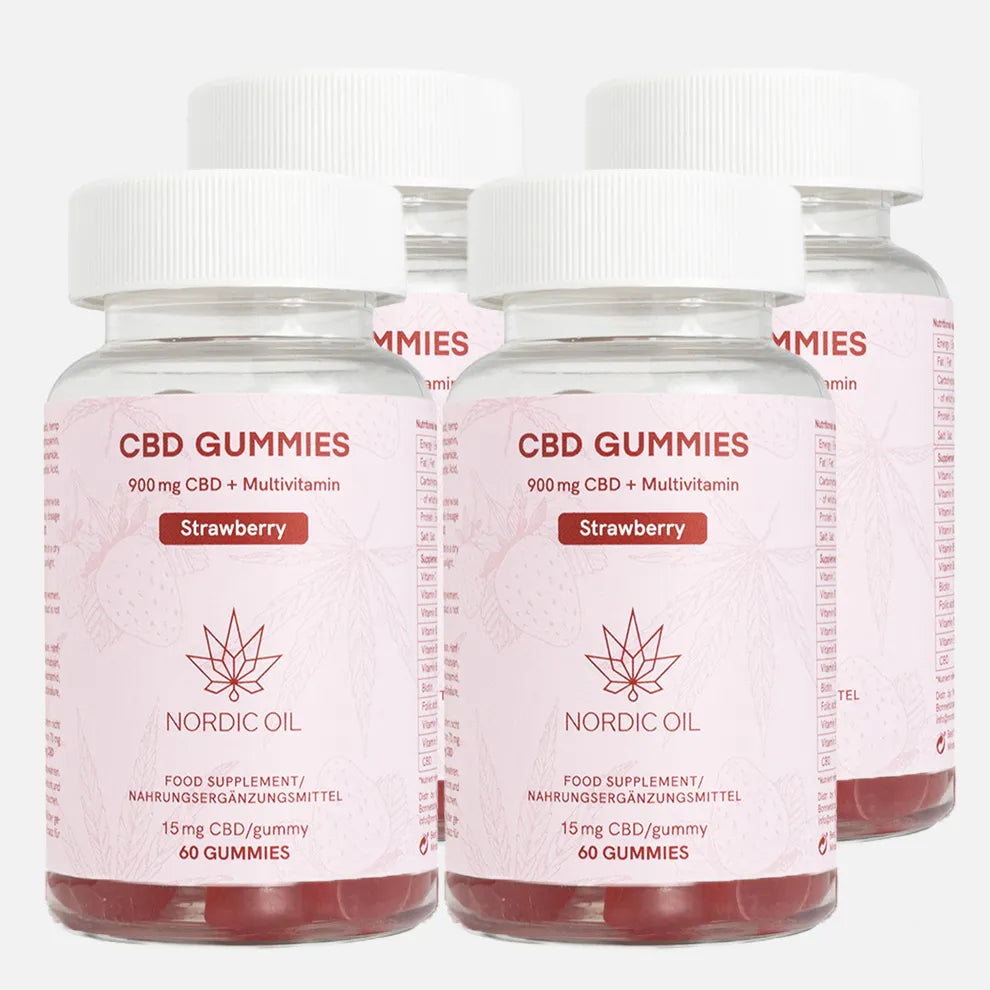 Nordic Oil 4x CBD Fruchtgummis (900mg) Erdbeere